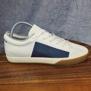 Rothy's The Lace Up Shoes Women's 9 Ivory Blue Knit Lace Up Comfort Sneakers